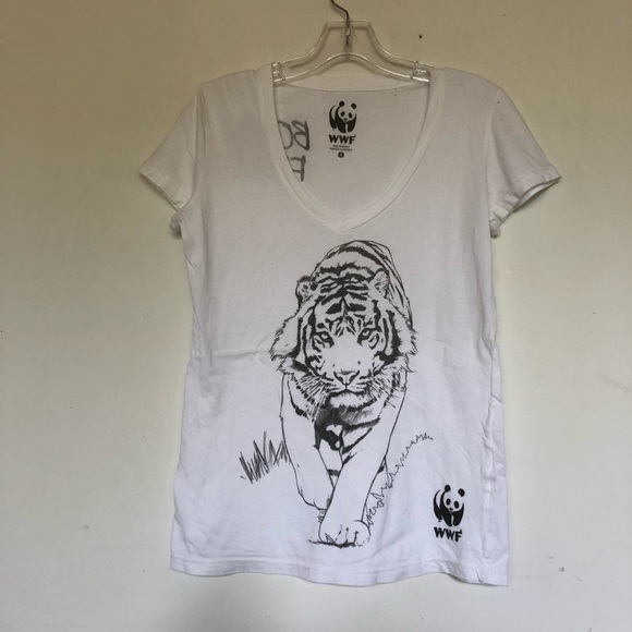 WWF Born Free Tiger V neck t shirt - Picture 4 of 6